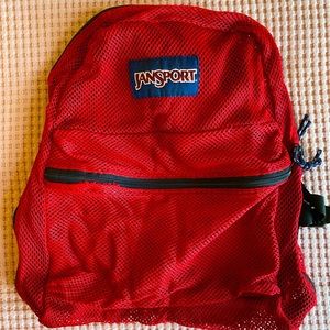 JanSport Mesh Backpack (Red)